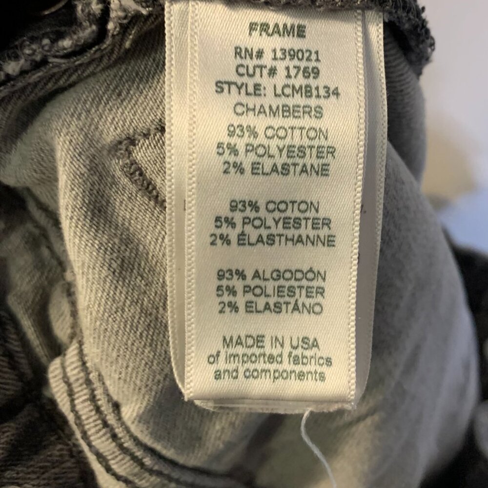 Frame Women's Le Crop Mini Boot Flared Jeans Size 26 Washed Black Slim Indie - Picture 9 of 9
